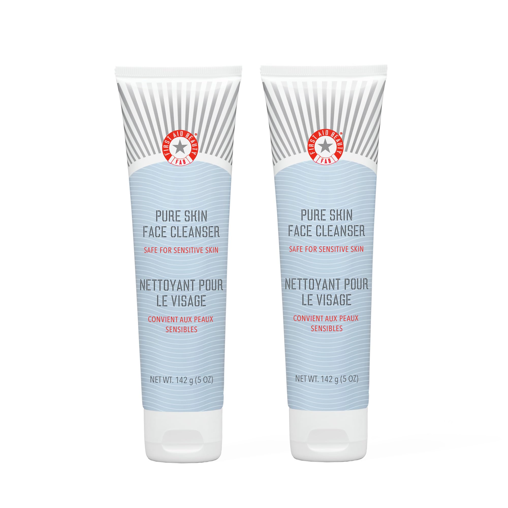 First Aid Beauty - Pure Skin Deep Cleanser with Red Clay, Deep Cleansing Face Wash with Antioxidant Booster for Oily and Blemish-Prone Skin, Reduce Oil & Unclog Pores, Safe for Sensitive Skin, 4.7 oz
