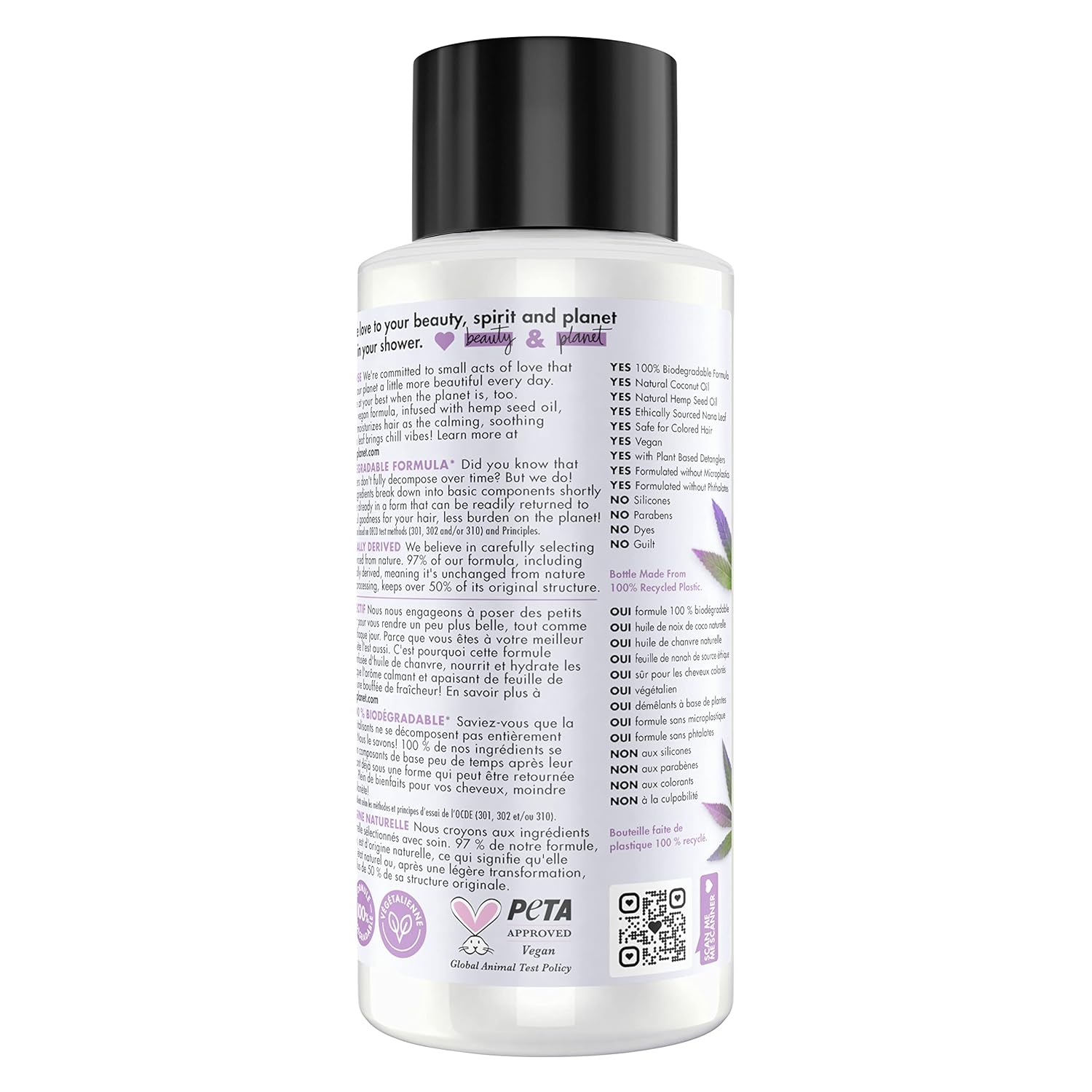 Love Beauty and Planet 100% Biodegradable Hydrating Conditioner Soothe & Nourish Dry Scalp Hemp Seed Oil & Nana Leaf Vegan, Silicone-free, Cruelty-free Hair Care 13.5 oz