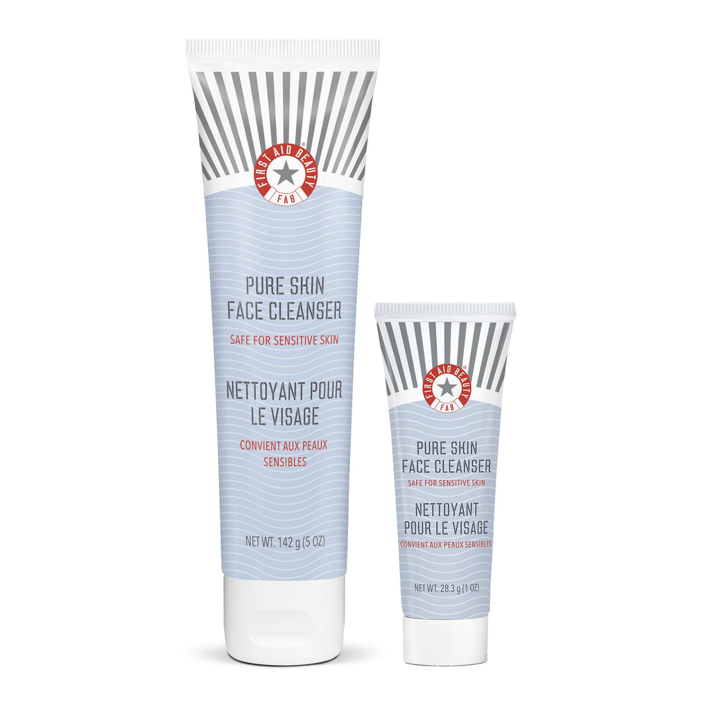 First Aid Beauty - Pure Skin Deep Cleanser with Red Clay, Deep Cleansing Face Wash with Antioxidant Booster for Oily and Blemish-Prone Skin, Reduce Oil & Unclog Pores, Safe for Sensitive Skin, 4.7 oz